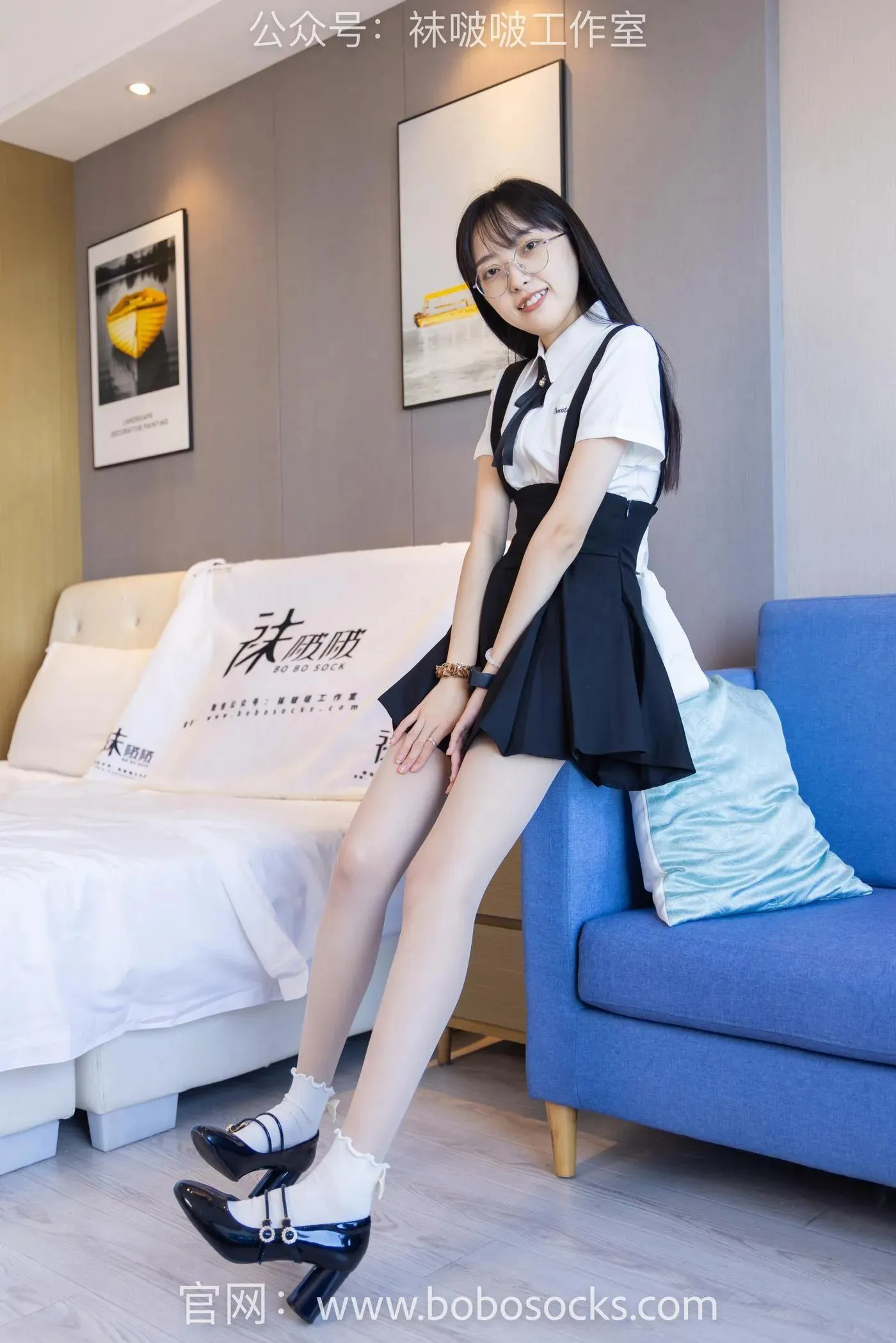 [BoBoSocks袜啵啵]NO.121 稚予-高跟鞋、白棉袜、肉丝 [138P]插图5